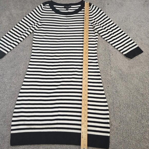 Banana Republic Woman’s 3/4 Sleeve Dress Medium Sweater Blk/Whte - Picture 9 of 13
